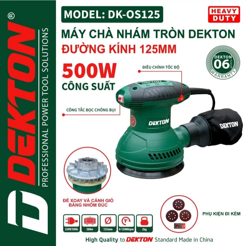 Máy Chà Nhám Tròn DEKTON DK-OS125 | AN TOOLS