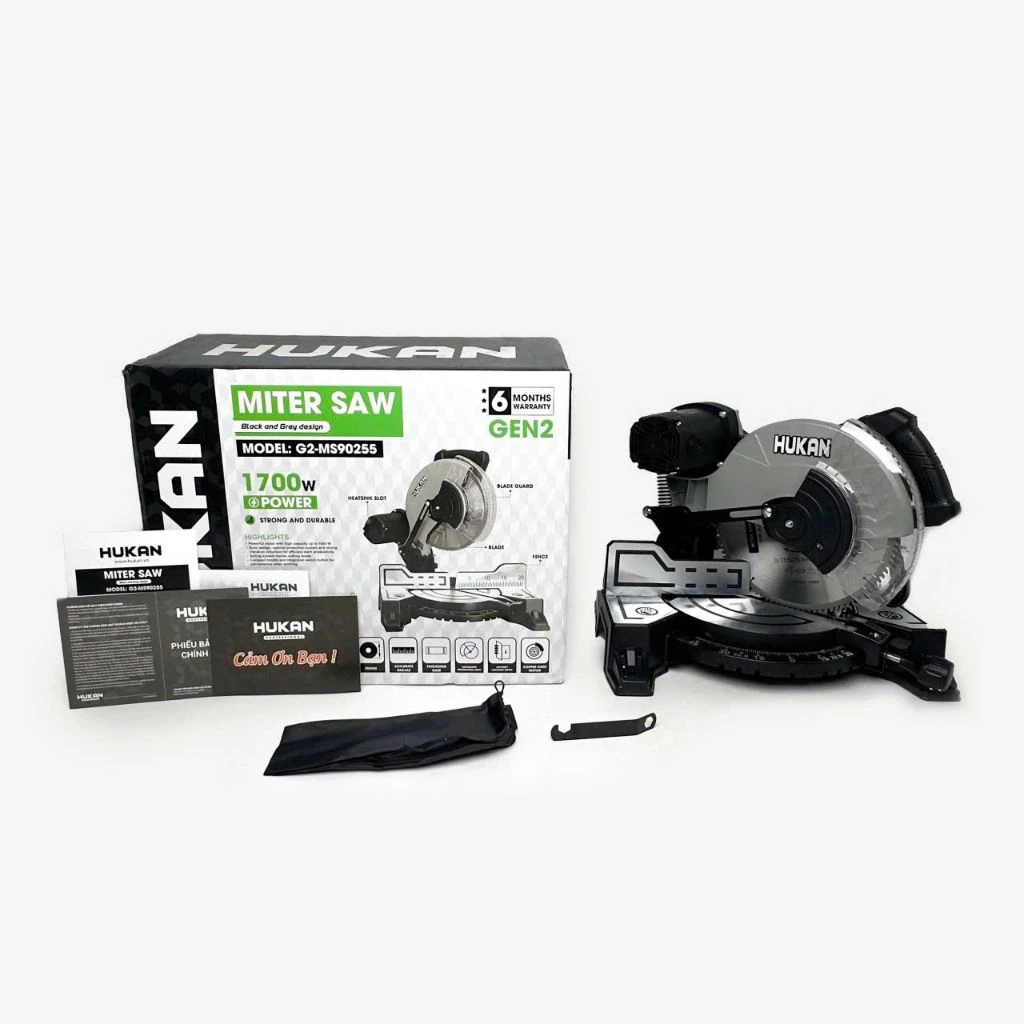 Máy Cắt Nhôm Hukan G2-MS90255 Công Suất 1700w Đĩa Cắt 255mm Chính Hãng Hukan