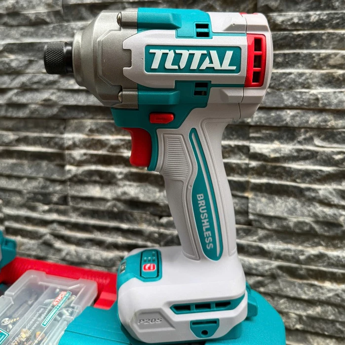 Combo Máy Khoan & Siết Vít Không Chổi Than Dùng Pin 20V Total TCKLI20272 Kèm Pin Sạc Và Phụ Kiện