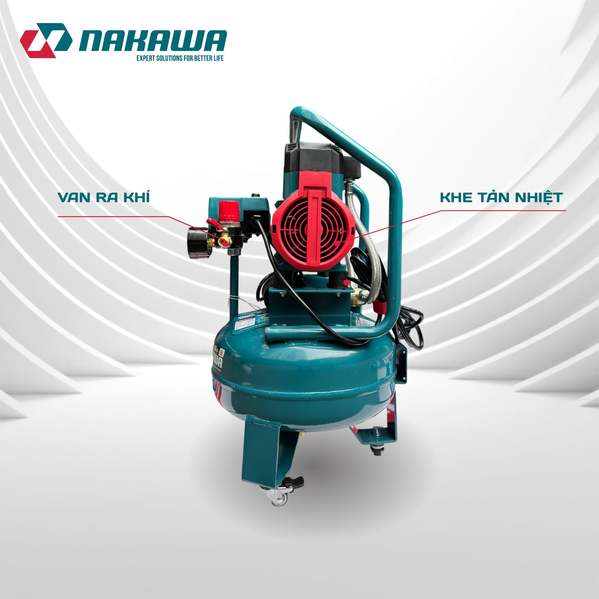 Máy Nén Khí Không Dầu 16L Nakawa NK-18H16L, Công Suất 1.8HP, Bảo Hành 9 Tháng Chính Hãng