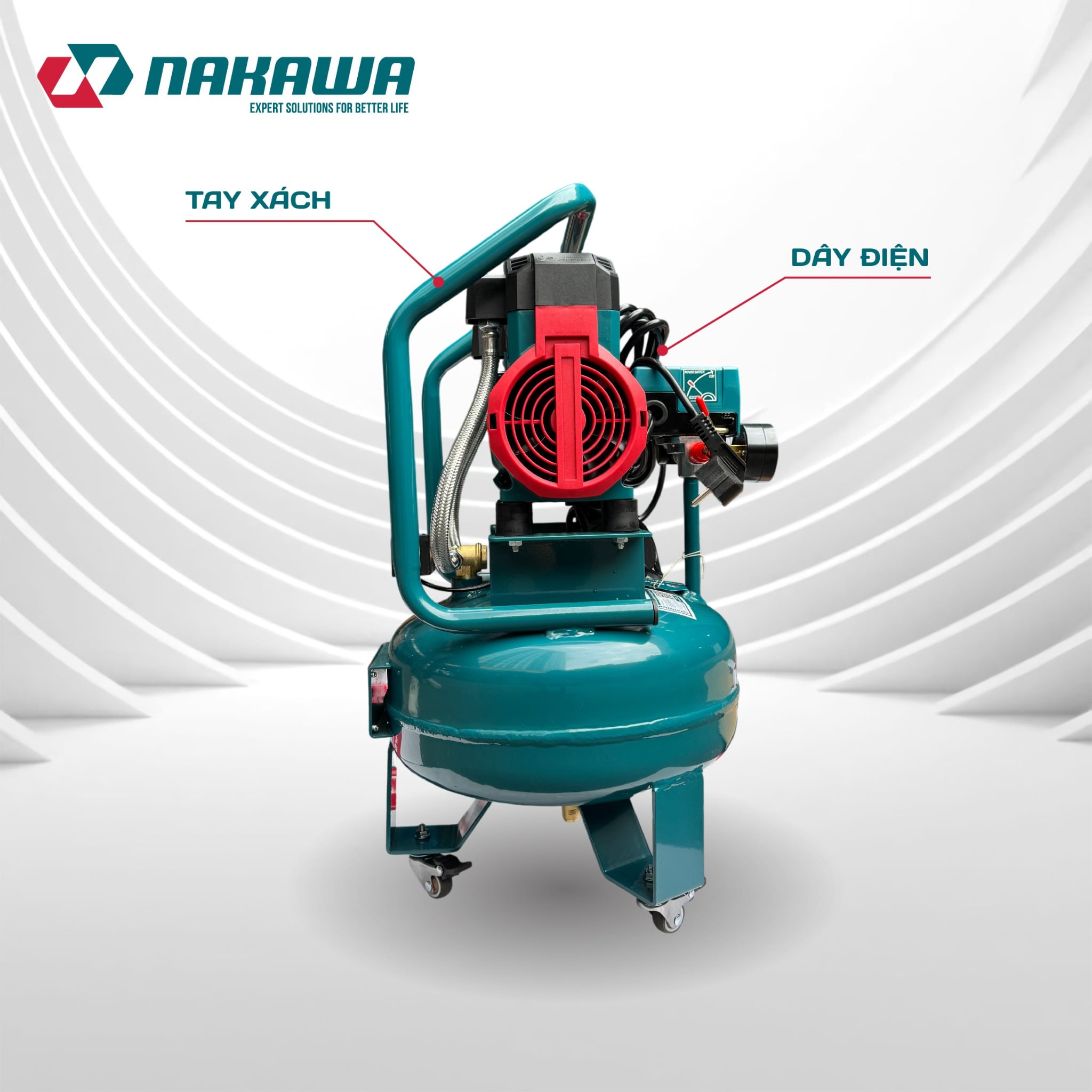 Máy Nén Khí Không Dầu 16L Nakawa NK-18H16L, Công Suất 1.8HP, Bảo Hành 9 Tháng Chính Hãng