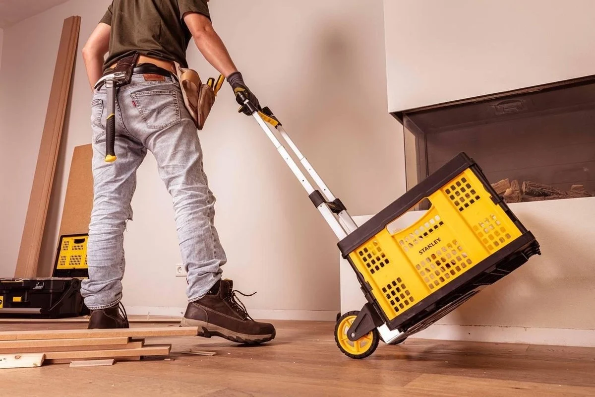 Xe đẩy Hàng Gấp Gọn Stanley FT509 Kèm Thùng đựng 50L, Tải Trọng 60kg