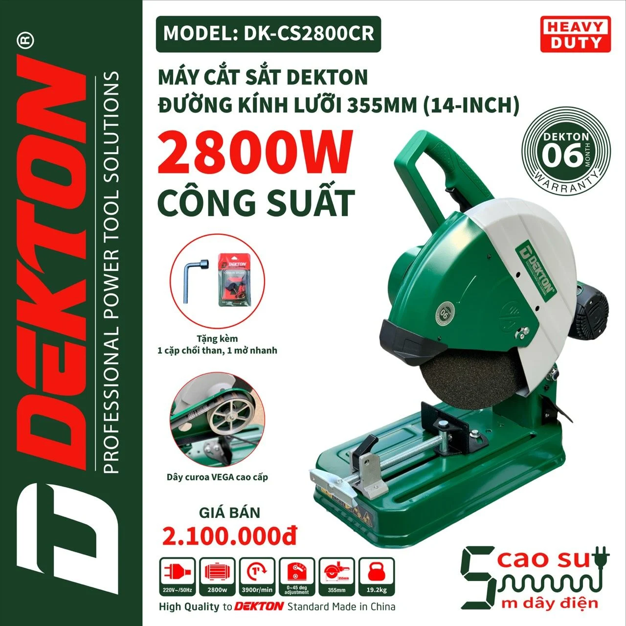 Máy Cắt Sắt DEKTON DK-CS2800CR | AN TOOLS