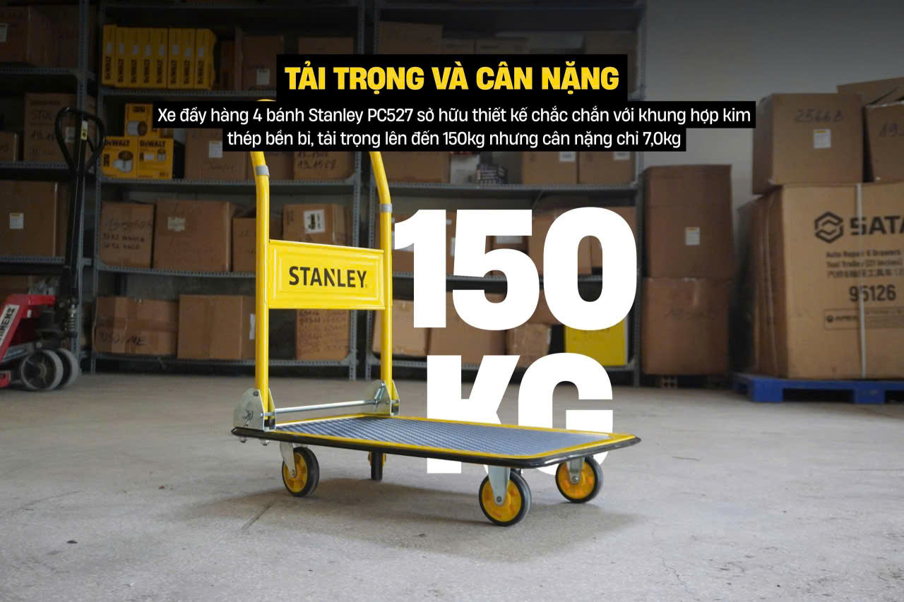 Xe đẩy Hàng 4 Bánh Stanley PC527, Tải Trọng 150kgs