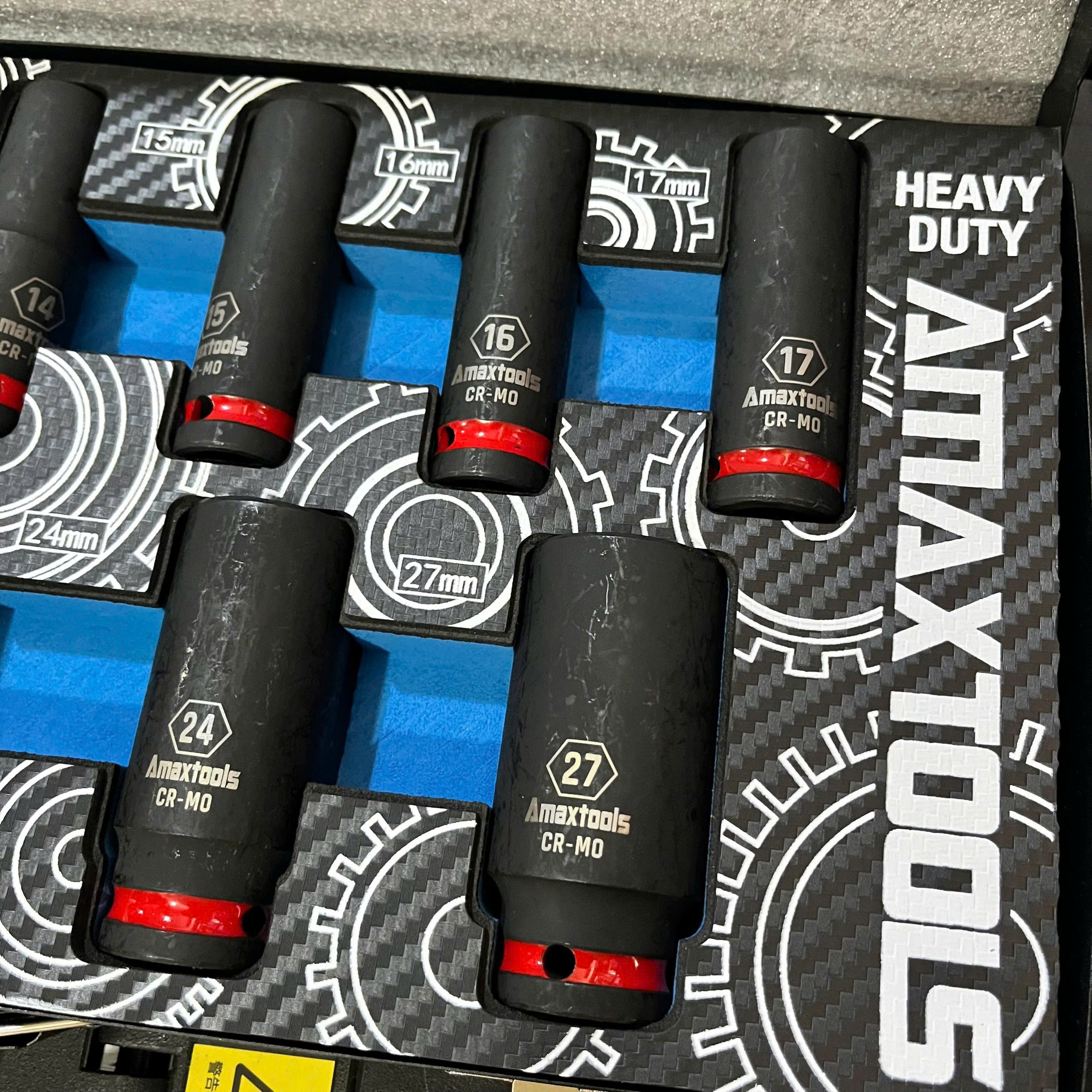 Bộ Túy Dùng Cho Máy Bu Lông 14 Món 1/2" Amaxtools BDK1/2-14