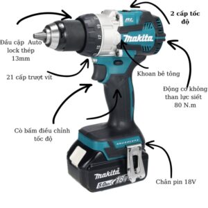 Cấu tạo của m&aacute;y khoan pin